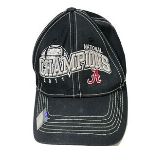 Alabama Crimson Tide 2011 National Champions Black Baseball‎ Cap Hat Adjustable
